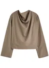 Rohe Draped Wool Top In Khaki