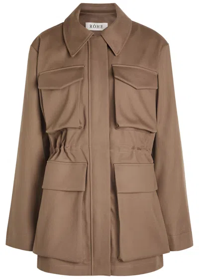 Rohe Drawstring Cotton Jacket In Sand