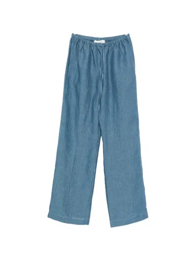 Rohe Drawstring Palazzo Pants In Blue