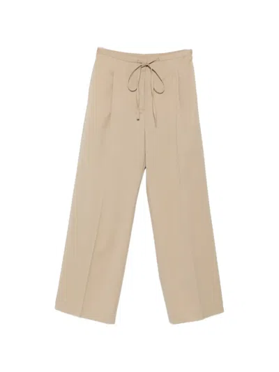 Rohe Drawstring Pleated Trousers In Neutral