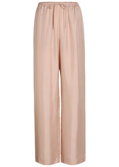Rohe Drawstring Straight-leg Silk Trousers In Pink