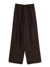 Rohe Drawstring-waist Silk Trousers In Brown