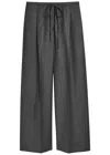 Rohe Drawstring Wide-leg Wool Trousers In Gray