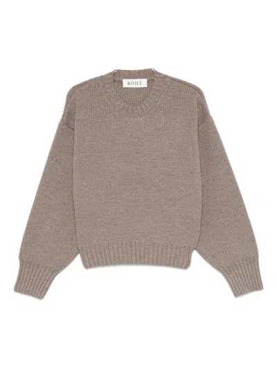 Rohe Drop-shoulder Ribbed-knit Jumper In Gray