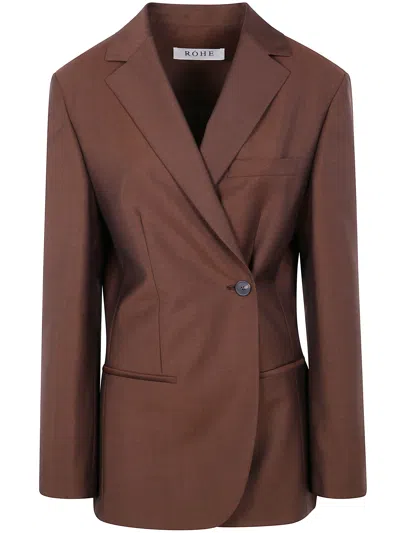 ROHE RÓHE DUAL TONE PIQUÉ OVERLAP SUIT JACKET