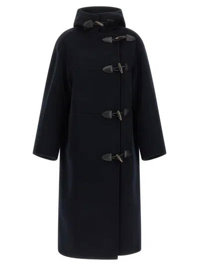 Rohe 'duffle' Reversible Coat With Alamari In Blue