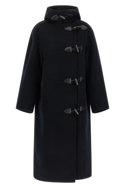 Rohe 'duffle' Reversible Coat With Alamari In Blue