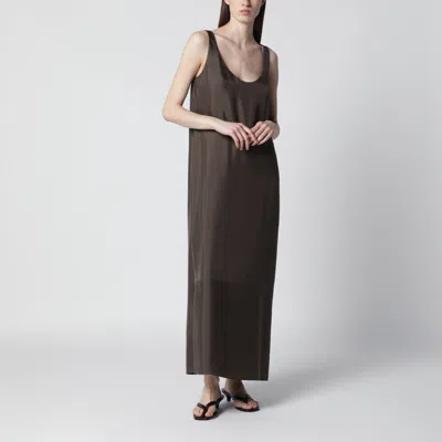 Rohe Róhe Earth-tone Silk Dress In Brown