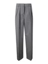 Rohe Grey Pleated Slim-fit Trousers In Grey