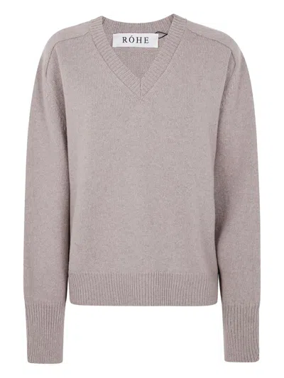 Rohe Elegant Wrap-sleeve V-neck Sweater In Size 34 In Purple