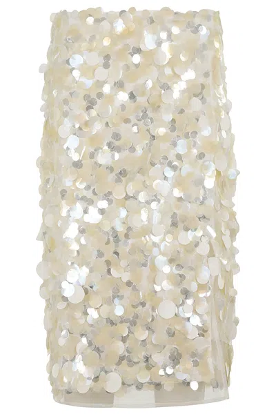 Rohe Embellished Handmade Midi Skirt In Beige