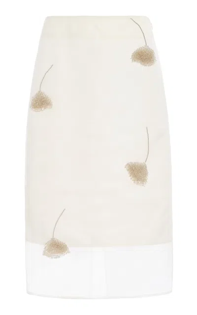 ROHE EMBELLISHED TULIP SILK-ORGANZA SKIRT