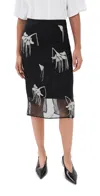 Rohe Embellished Tulip Silk Skirt Black In Black