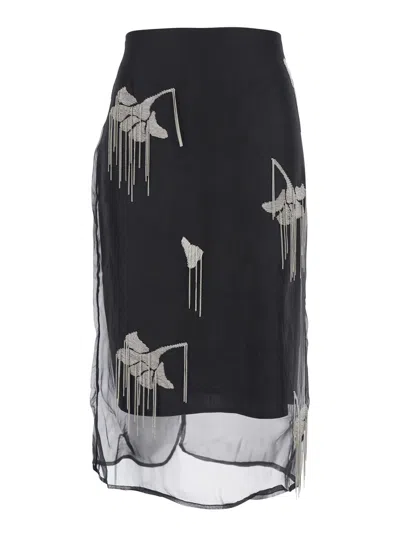 Rohe Embellished Tulip Skirt In Black