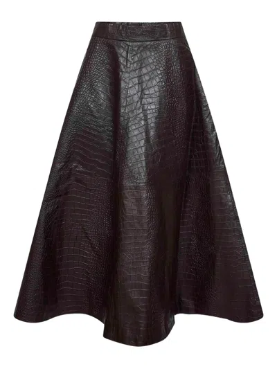 Rohe Embossed Midi Skirt In Black