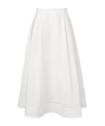 Rohe Embroidered Cotton Poplin Maxi Skirt In White