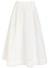 Rohe Embroidered Cotton-poplin Midi Skirt In White