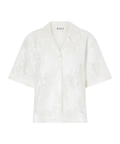 Rohe Alicia Embroidered Linen-blend Lace Shirt In White