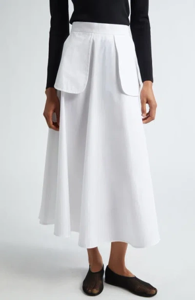 Rohe Róhe External Pocket High Waist A-line Maxi Skirt In Optic White
