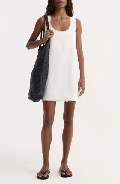 Rohe Róhe Eyelet Trim Cotton Poplin A-line Minidress In White