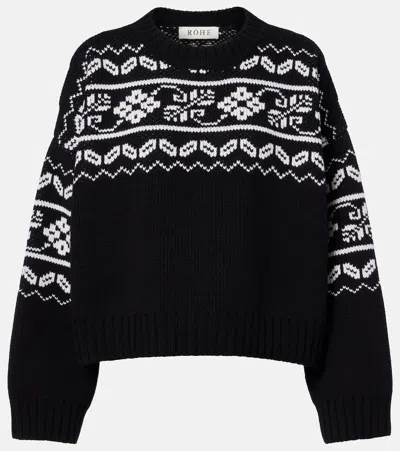 Rohe Fair Isle Wool Sweater In Black