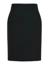 Rohe Pencil Black Wool Blend Skirt In Black