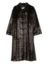 Rohe Faux-fur Buttoned Coat In Black