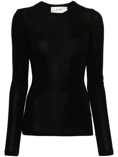 Rohe Crew-neck Merino Wool Jumper In Black