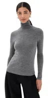 Rohe Fine Merino Turtleneck Mid Grey Melange In Gray