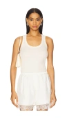 Rohe Fine Rib Scoop Neck Top In Cream
