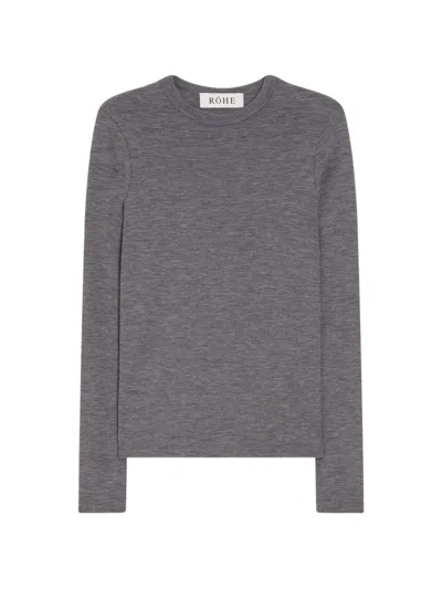 Rohe Fine-knit Long-sleeved T-shirt In Gray