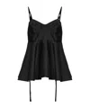 Rohe Paneled Duchesse-satin Peplum Bustier Top In Black