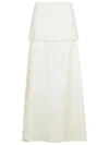 Shop Rohe Róhe 'fluid' Cream Wool Blend Skirt In Beige