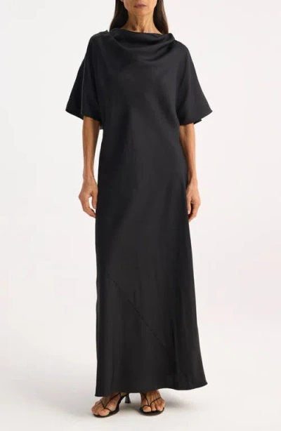 Rohe Róhe Fluid Draped Silk Gown In Black