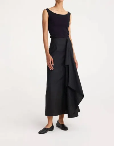 Rohe Folded Wool Skirt In Black