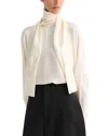 Rohe Foulard Silk Top With Scarf In Neutral