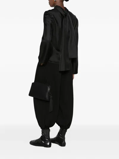 Rohe Foulard-detail Long-sleeve Blouse In Black