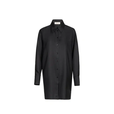 Rohe Frames Chemise Longue En Soie In Black