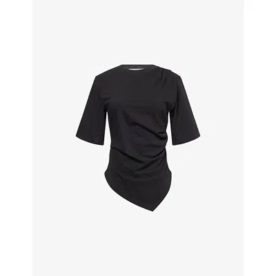 Rohe Frames Womens Black Regular-fit Twisted Cotton-jersey T-shirt
