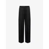 Rohe Frames Womens Black Relaxed-fit Wide-leg Satin Trousers In Black