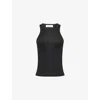 Rohe Frames Womens Black Scoop-neck Racerback Wool-knit Top