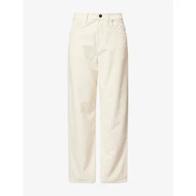 Rohe Frames Womens Bruun Baggy Corduroy Cotton Trousers Winter White