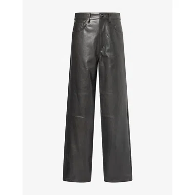 Rohe Frames Womens Bruun Wide-leg Leather Trousers Anthracite