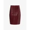 Rohe Frames Womens Burgundy Snake Snake Slit Leather Midi Skirt In Brown