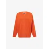 Rohe Frames Womens Relaxed-fit V-neck Wool-knit Jumper Burnt Orange In Orange