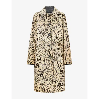 Rohe Frames Womens Cheetah-print Leather Coat