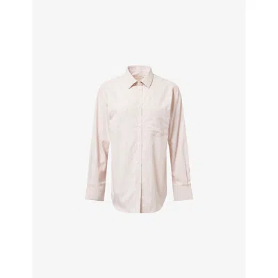 Rohe Frames Womens Classic Pinstripe Woven Shirt Rose Stripe