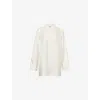 Rohe Frames Womens Cream Deconstructed Open-panel Silk Shirt In White
