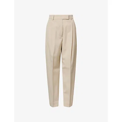 Rohe Frames Womens Daria Pleated Wool-blend Trousers Butter