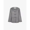 Rohe Frames Womens Mid Grey Melange Round-neck Patch-pocket Wool-and-cashmere Jacket In Gray